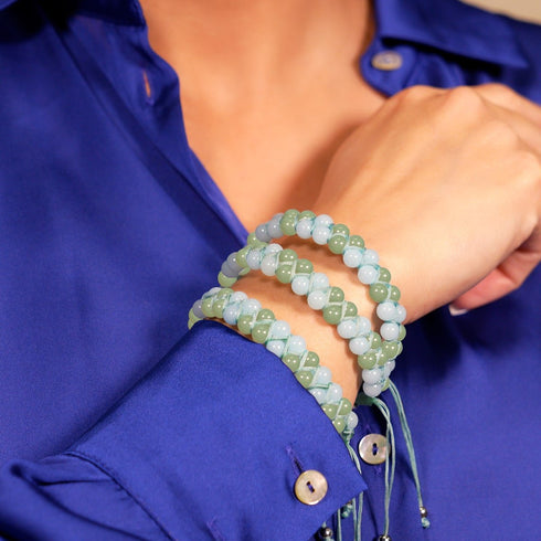 Viridien x Outremer | Céramique Lumos | Bracelet Vitalité Macramé